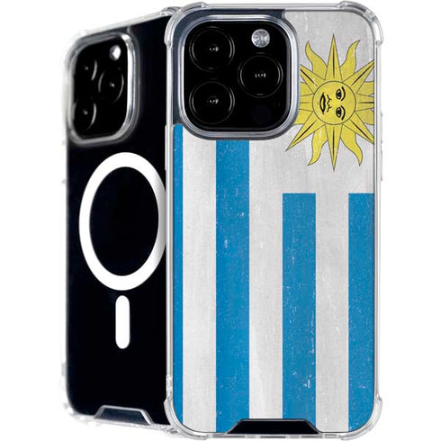 Uraguay Flag Distressed iPhone 16 Pro MagSafe Case